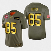 Nike 49ers 85 George Kittle 2019 Olive Gold Salute To Service 100th Season Limited Jersey Dyin,baseball caps,new era cap wholesale,wholesale hats
